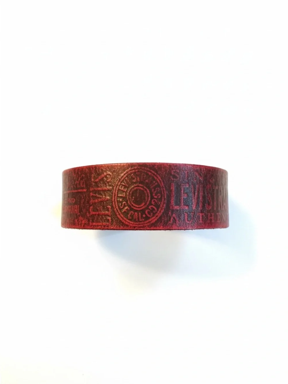 Vintage Levi’s Y2K 3541 Red Split Cowhide Belt Made in USA Size 38